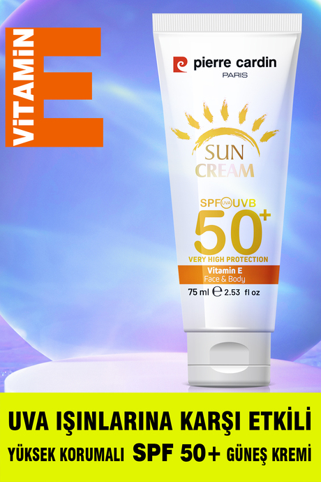 Pierre Cardin SPF 50 Leke Karşıtı Yüksek Koruyucu Yüz Güneş Kremi 75 ML Normal Ve Kuru Ciltler İçin