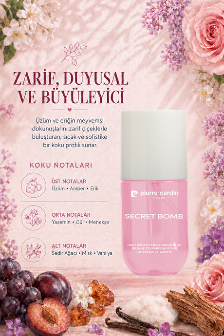 Pierre Cardin Saç ve Vücut Mist - 110 ml - Secret Bomb (Hair & Body Mist)