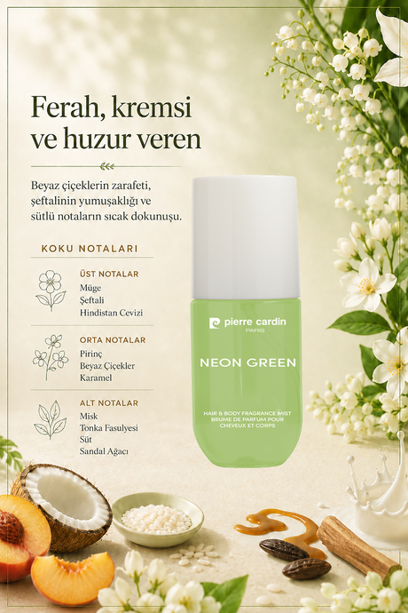 Pierre Cardin Saç ve Vücut Mist - 110 ml - Neon Green (Hair & Body Mist)