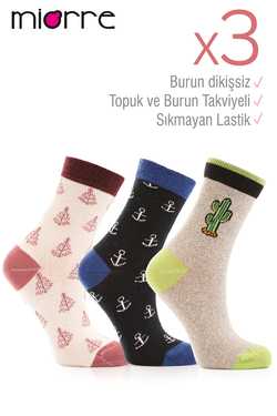 Miorre 3lü Bayan Soket Çorabı