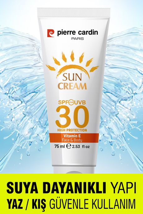 Pierre Cardin SPF 30 Leke Karşıtı Yüksek Koruyucu Yüz Güneş Kremi 75 ML Normal Ve Kuru Ciltler İçin