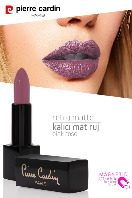 Pierre Cardin Retro Matte Lipstick  - Pink Rose - 136