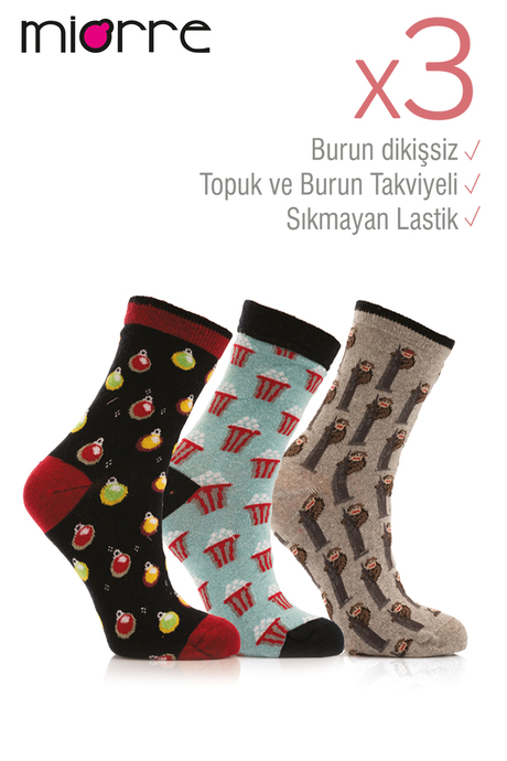 Miorre 3lü Bayan Soket Çorabı