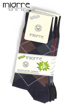 Miorre 3 Lü Ekoseli Pamuk Erkek Çorabı