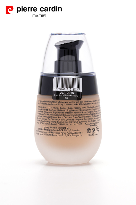 Pierre Cardin Aqua Wow Mineralli Su Bazlı Fondöten Ivory Skin with Warm Yellow