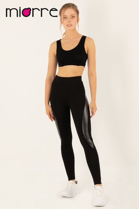 Miorre Deri Detaylı Bayan Tayt