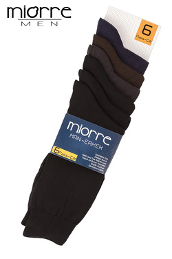 Miorre Pamuklu Dikişsiz 6 Lı Erkek Çorabı