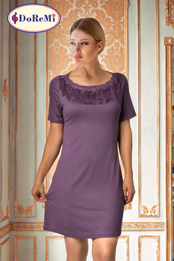 Doremi Kısa Kollu Güpürlü Gecelik