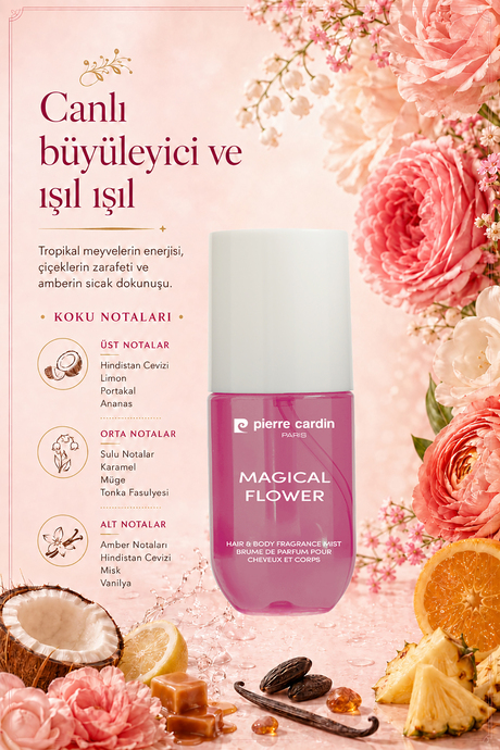 Pierre Cardin Saç ve Vücut Mist - 110 ml - Magical Flower (Hair & Body Mist)