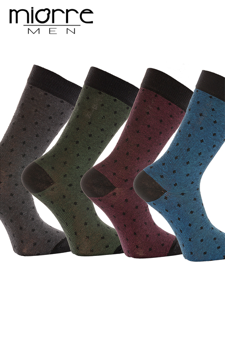 Miorre 4'lü Pamuklu Desenli Erkek Çorabı